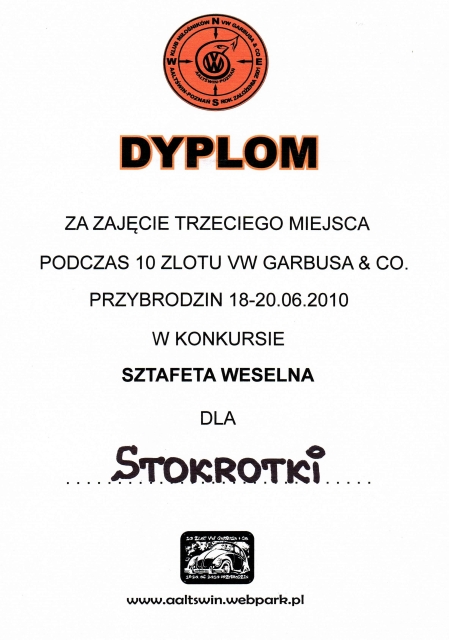 Dyplom dla "Stokrotek"